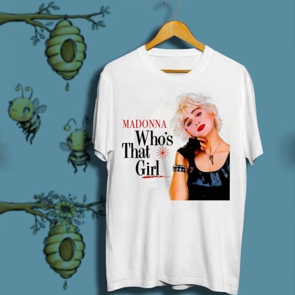 Madonna Whos That Girl Cotton Unisex Shirt Madonna  T Shirt
